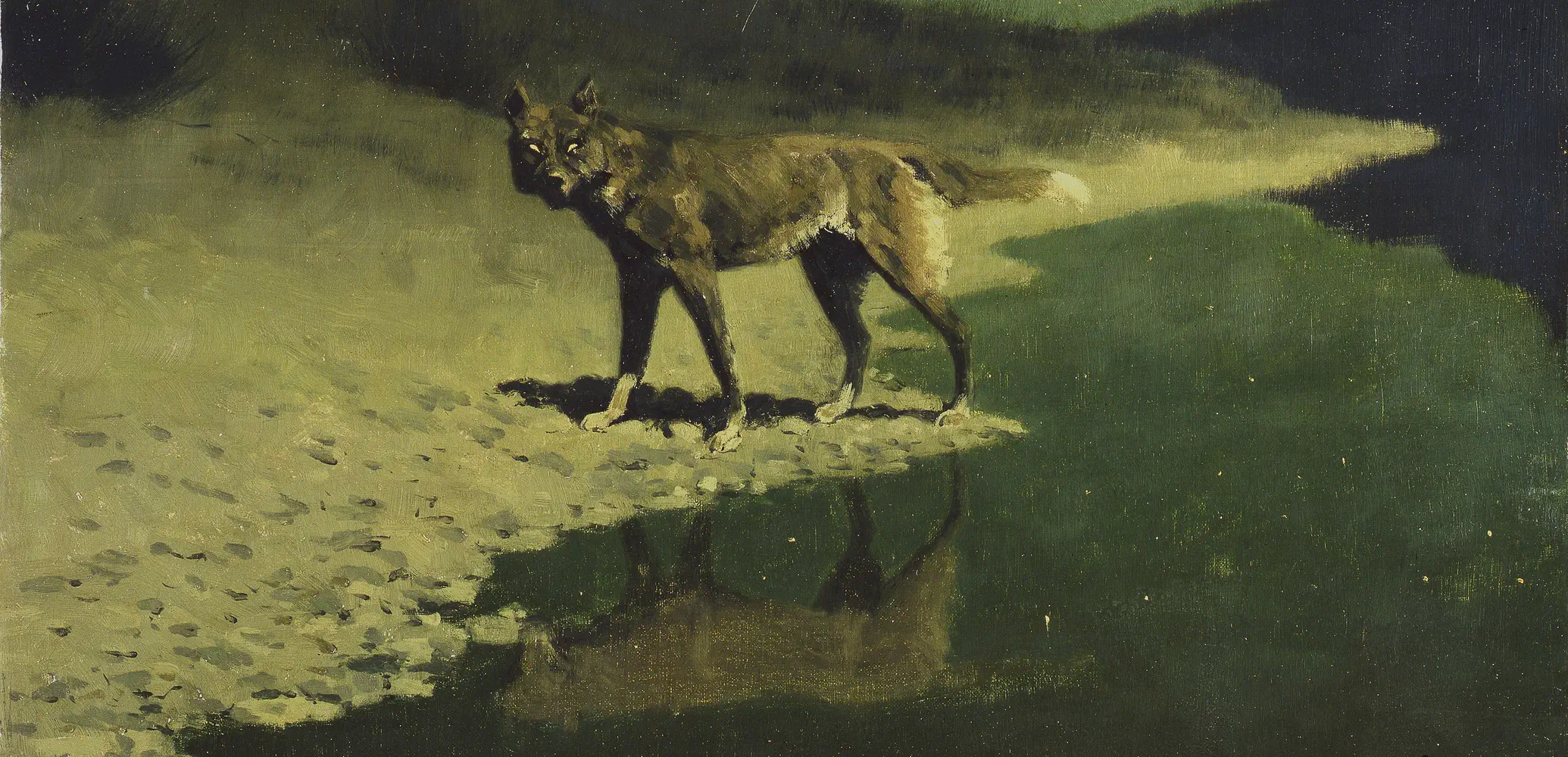 Frederic Remington, Moonlight, wolf (ca. 1904)