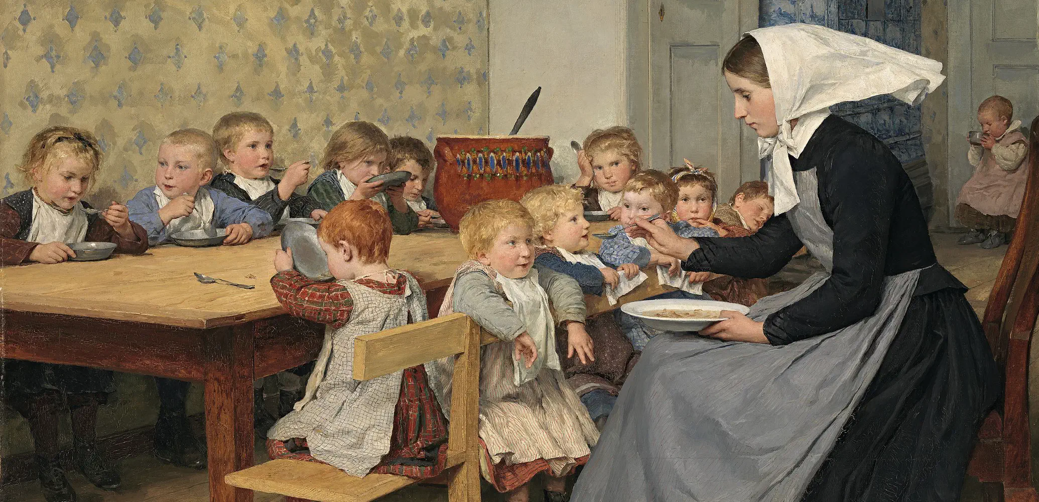 Albert Anker, De crèche (1890)